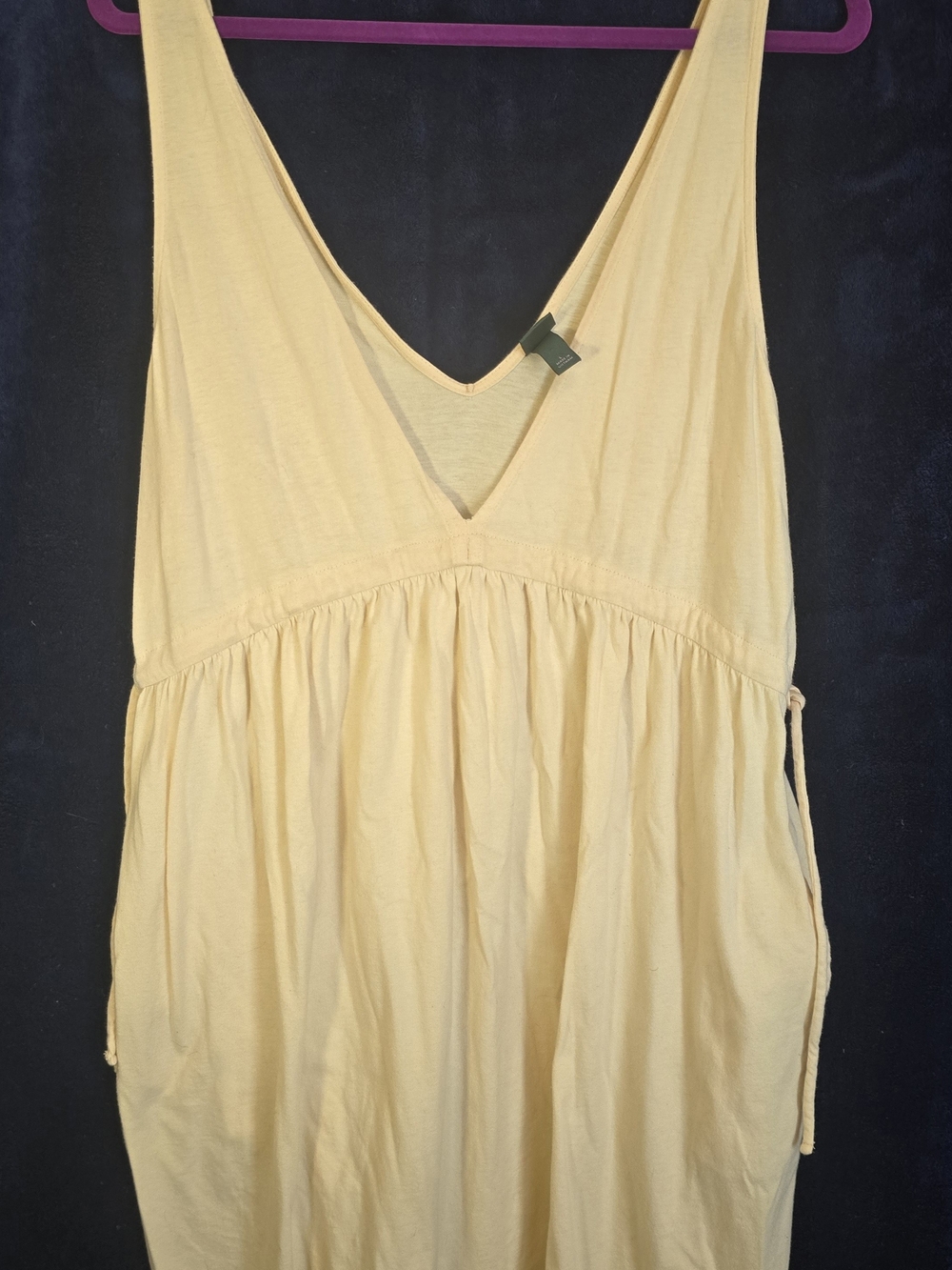 wild fable Pale Yellow V-Neck Sleeveless Mini Dress